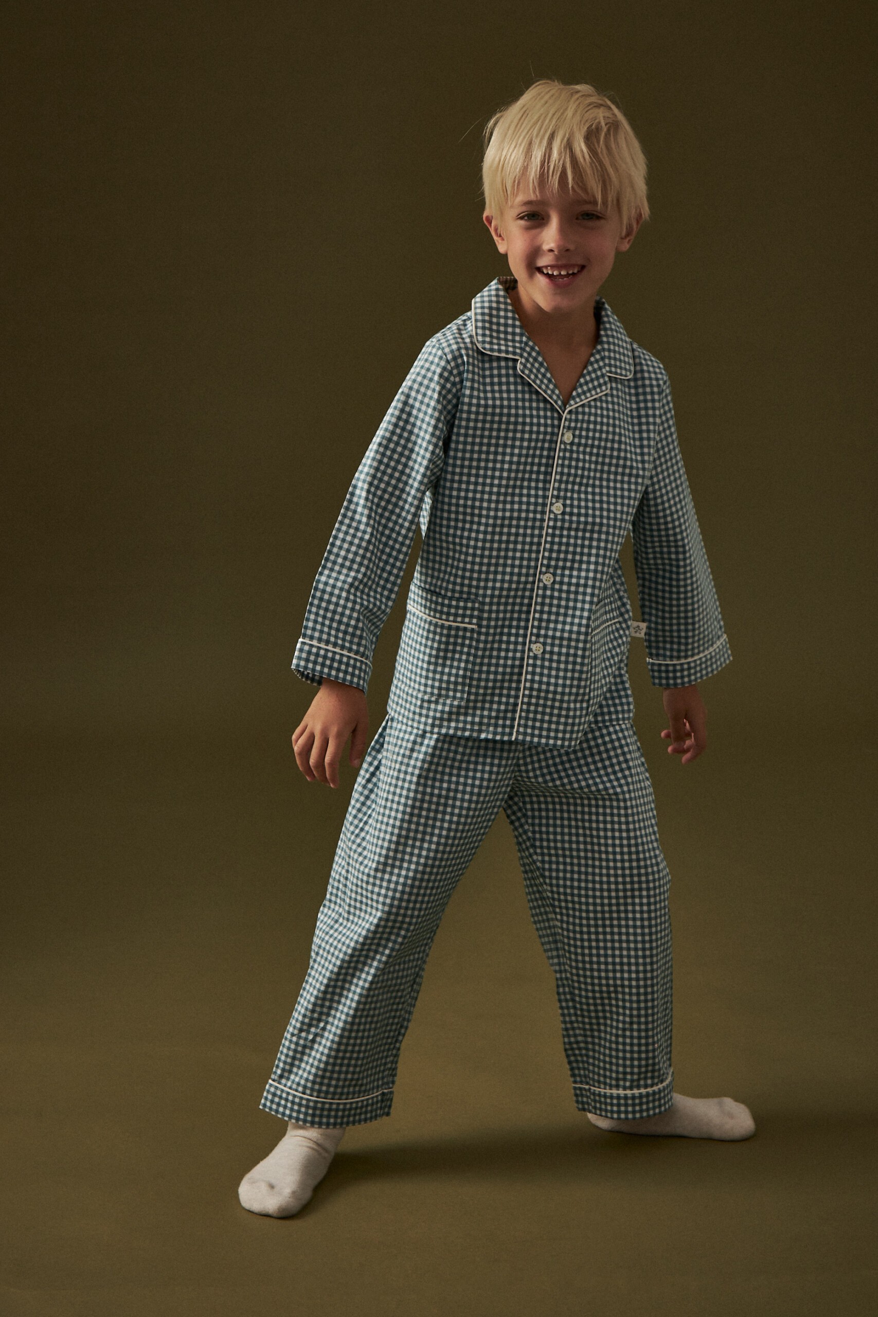 Pijama Clasico Vichy Verde - Tienda de pijamas para bebé, niño y adulto | Letts Dream